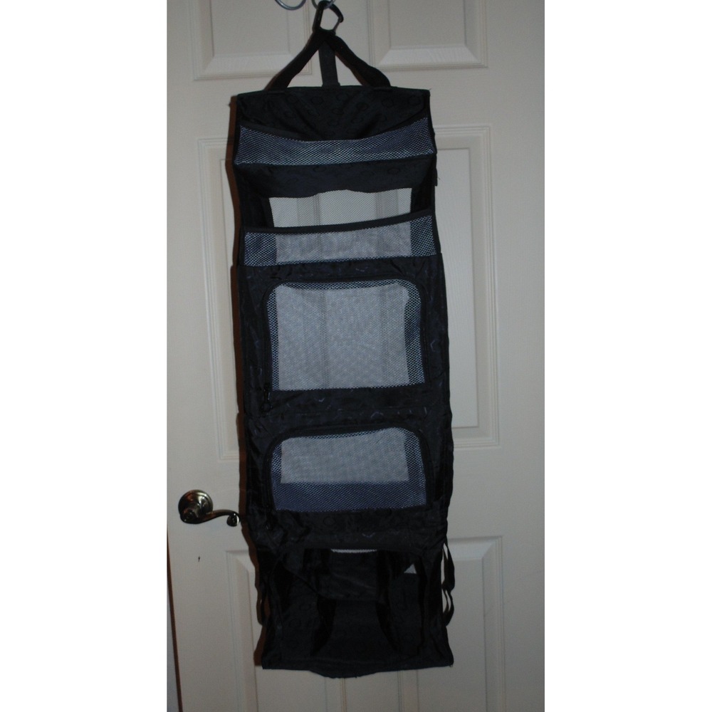 Solgaard Carry-On Closet Travel Organizer Black Hanging Shelves